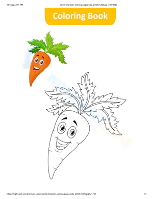 Happy Carrot Coloring Page