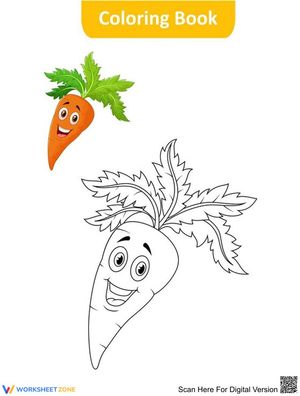 Happy Carrot Coloring Page