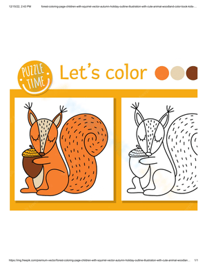 Color the Squirrel Worksheet