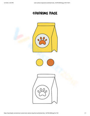 Pet Food Coloring Page