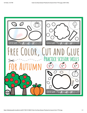 Autumn-Themed Cut-Out Worksheet