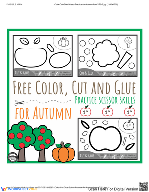 Autumn-Themed Cut-Out Worksheet