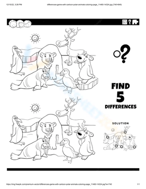 Animal Differences Spotting Worksheet