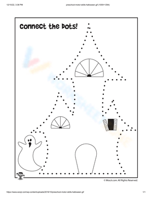 Halloween House Coloring Worksheet