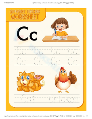 Preschool Alphabet Tracing Worksheet - Letter C 
