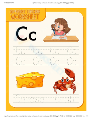 Alphabet Letter C: Trace, Write and Learn 