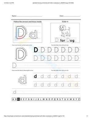 Letter D Tracing Worksheet | Essential Grade K-1 Ready