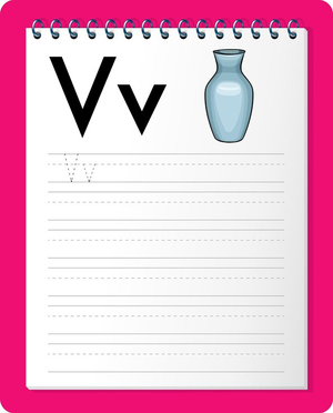 Letter V Tracing Worksheet | Grade K-1 Printable