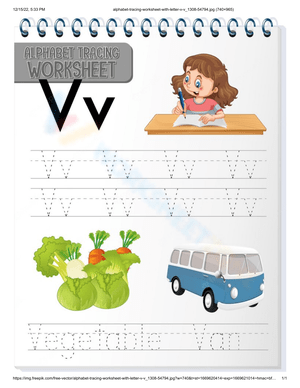 Free Printable Alphabet Tracing - Letter Vv