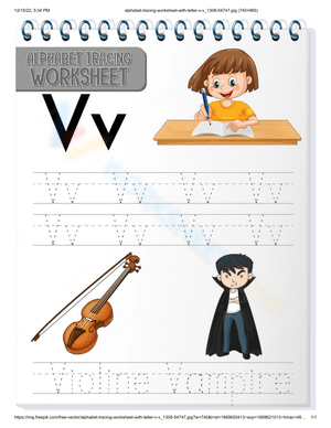 Letter V Tracing Worksheet with Fun