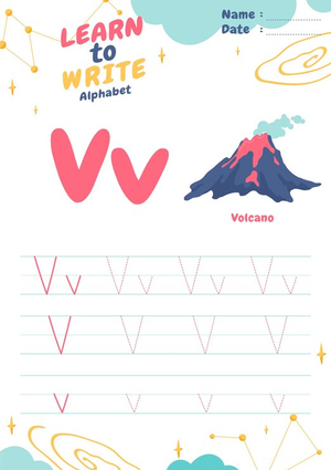 Learn to Write Letter Vv | Essential Grade K-1 Worksheet