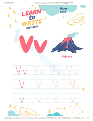Learn to Write Letter Vv