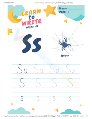  Spider-Themed Tracing: Letter S