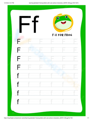 Letter F Tracing Sheet for Handwriting Practice 