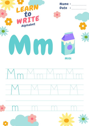 Letter M Tracing Worksheet | Grade K-1 Printable