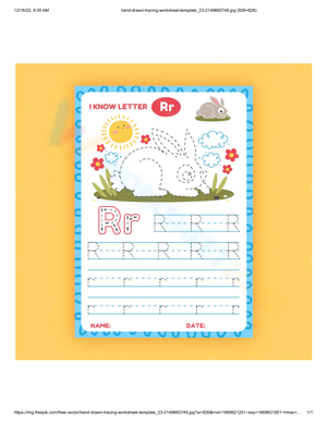 Handwriting Practice for Kids - Letter R
