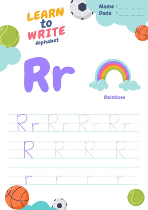 Letter R Tracing Worksheet | Grade K-1 Printable