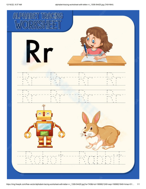 Printable Letter R Tracing for Kids