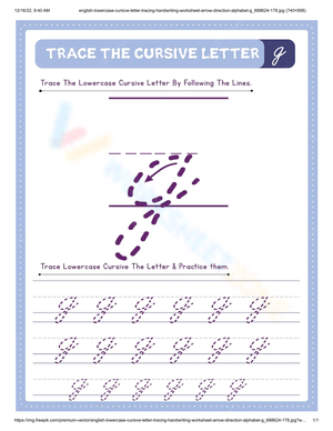 Tracing the Cursive Letter G 
