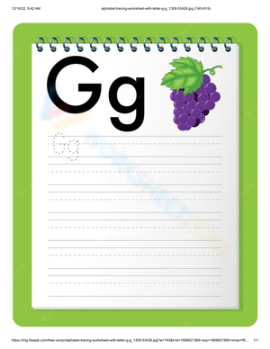 Alphabet Tracing with Letter G for Kids 