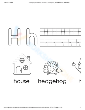 Handwriting Practice with Letter H 