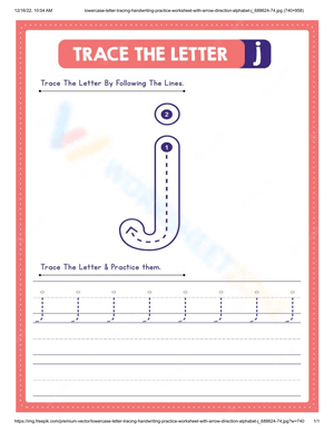 Printable Letter J Tracing Worksheet