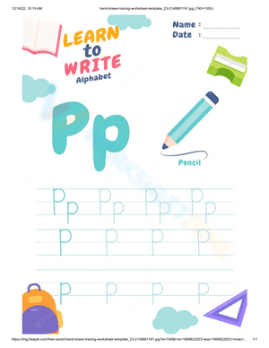 Learn to Write Letter P for Kindergarten 