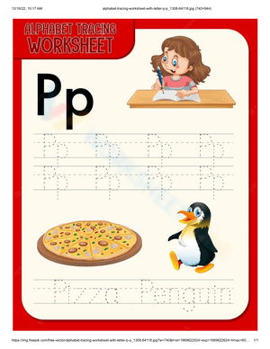 Printable Letter P Tracing Worksheet 