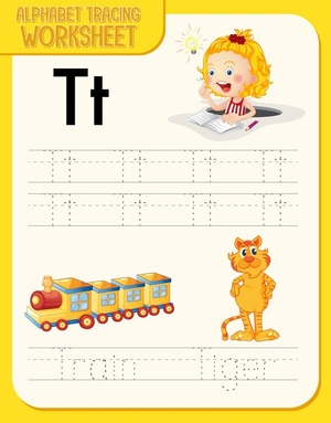 Essential Letter T Tracing Worksheet | Kindergarten
