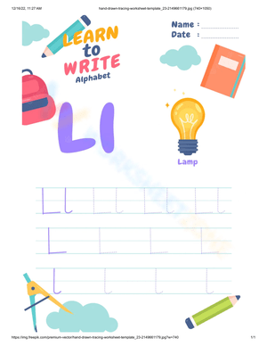 Learn to Write the Letter L