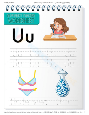Letter U Tracing Practice