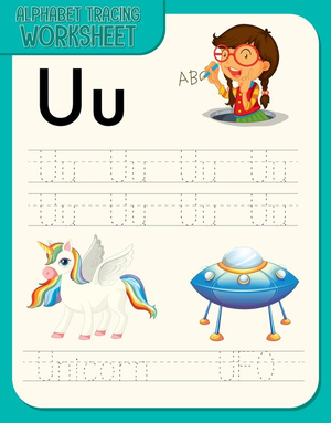 Letter U Tracing Worksheet | Grade K-1 Printable