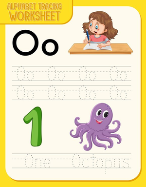 Essential Letter O and Number 1 Tracing Worksheet