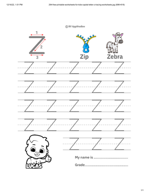 Practice the Letter Z with this Worksheet