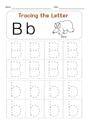 Letter B Tracing Worksheet | Essential Grade K Printable