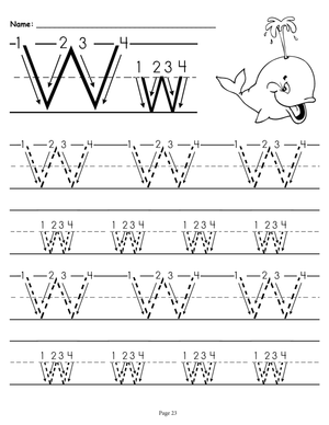 Letter W Tracing Worksheet | Essential Grade K-1 Practice
