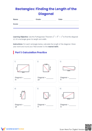 Essential Diagonal Length Practice | Grade 8 Geometry