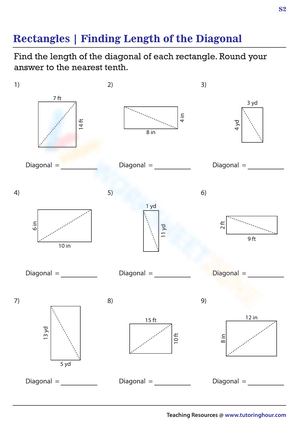 Diagonal lines of rectangles