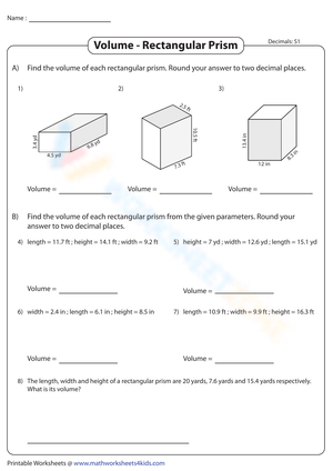 Volume - Rectangular Prism