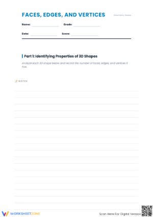 Faces, Edges, and Vertices Worksheet | Grade 6 Aligned