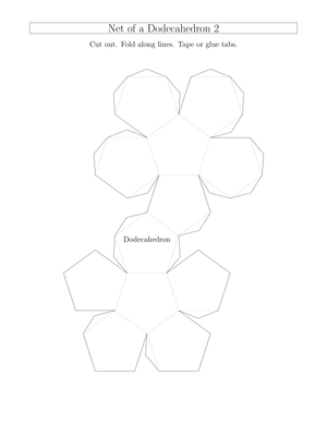 Printable Net of a Dodecahedron Geometry Worksheet
