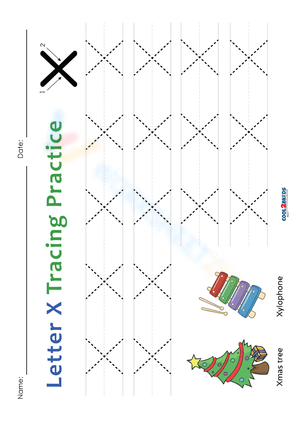 Letter X Tracing Practice: Christmas Theme