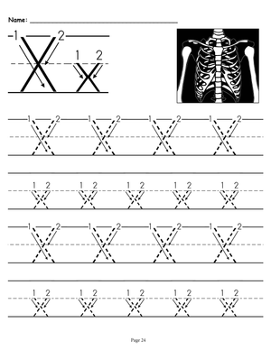 Tracing Letter X Practice