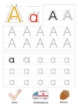 Letter A Tracing Practice | Essential Grade K-1 Worksheet