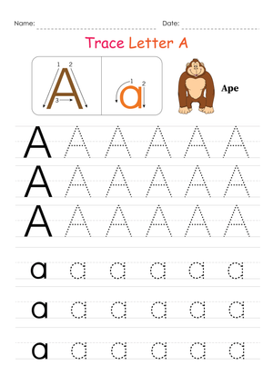 Letter A with Ape