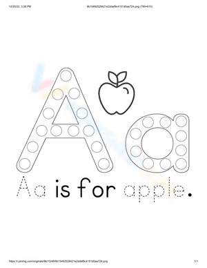 Learn the Letter A with Apple Worksheet