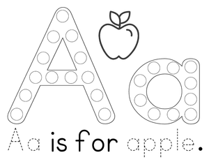 Learn the Letter A with Apple Worksheet
