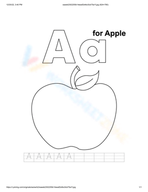 Explore the Letter A with this Apple Worksheet