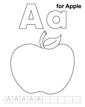 Explore the Letter A with this Apple Worksheet