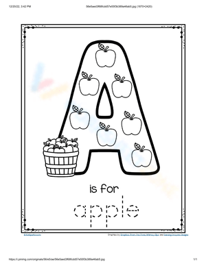 Practice Writing Letter A with Apple Worksheet
